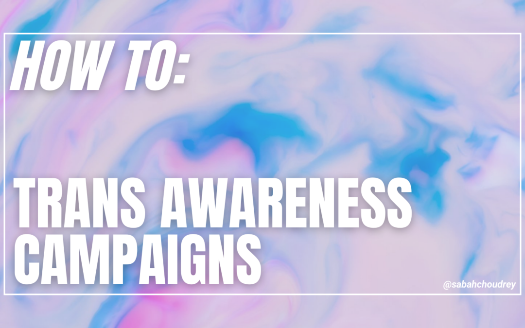 HOW TO: TRANS AWARENESS CAMPAIGNS